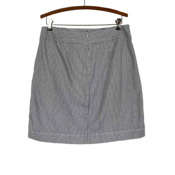 Talbots Striped Skirt Blue White w/ Pockets Sz. 12 P Coastal Nautical Classic - Picture 2 of 6